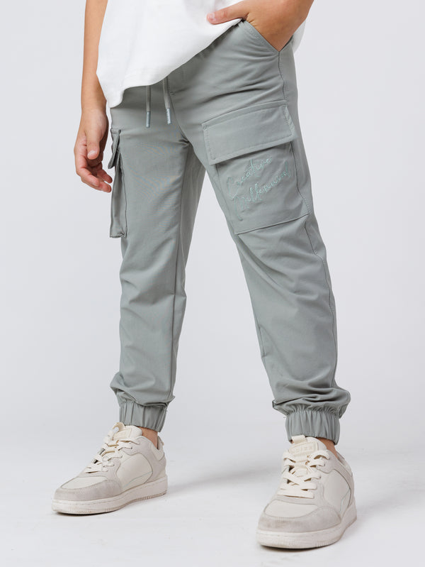 CARGO WOVEN PANTS Green / 14