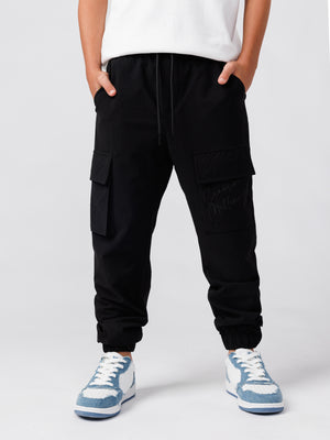 CARGO WOVEN PANTS Black / 14