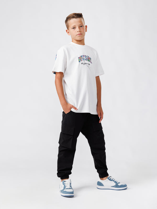 CARGO WOVEN PANTS Black / 14