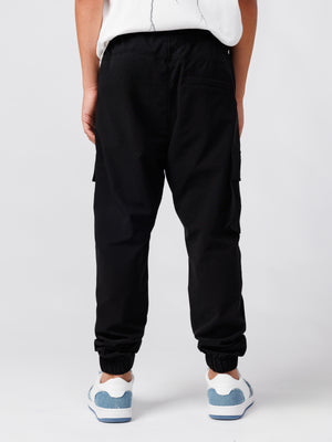 CARGO WOVEN PANTS Black / 14