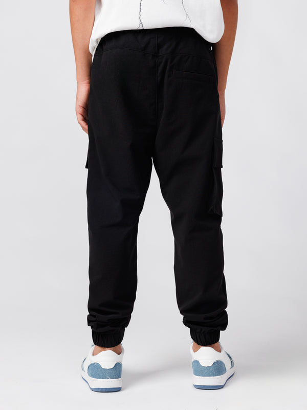 CARGO WOVEN PANTS Black / 14