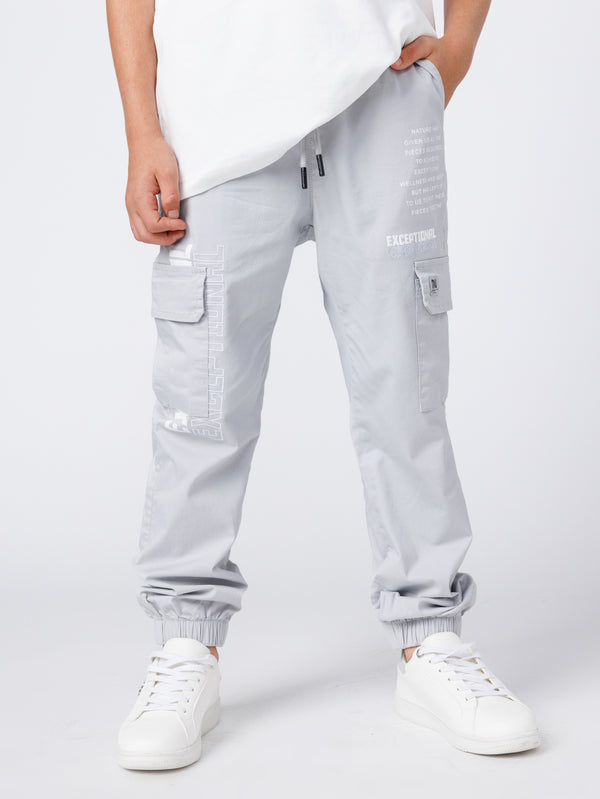 CARGO WOVEN PANTS Light Gray / 14
