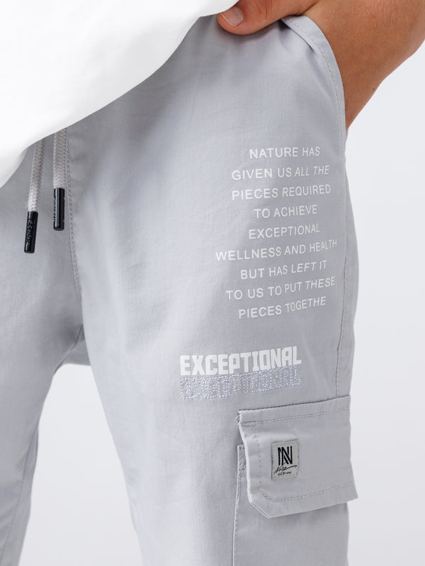 CARGO WOVEN PANTS Light Gray / 14