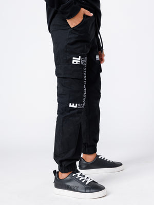 CARGO WOVEN PANTS Black / 14