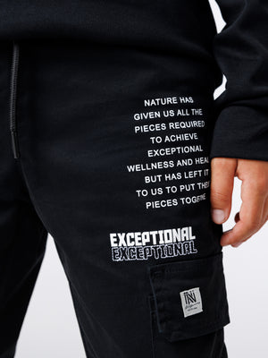 CARGO WOVEN PANTS Black / 14