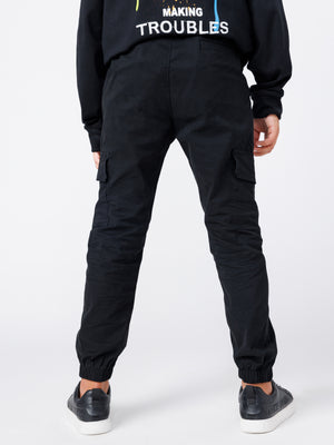 CARGO WOVEN PANTS Black / 14