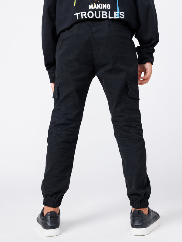 CARGO WOVEN PANTS Black / 14