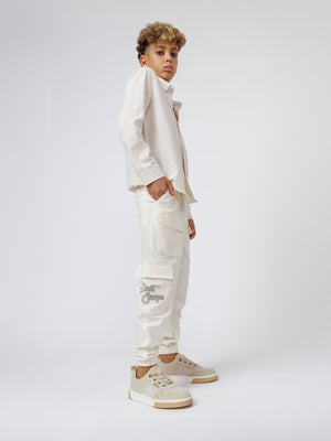 CARGO WOVEN PANTS Cream / 14