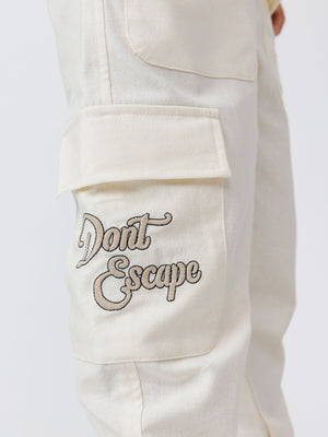 CARGO WOVEN PANTS Cream / 14