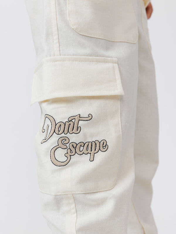 CARGO WOVEN PANTS Cream / 14