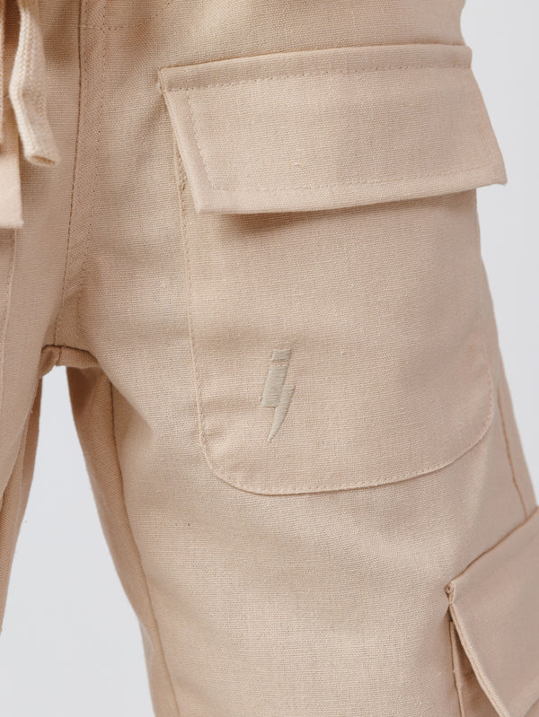 CARGO WOVEN PANTS Beige / 14