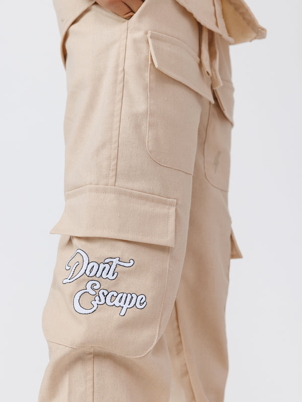 CARGO WOVEN PANTS Beige / 14