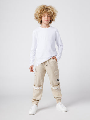 CARGO WOVEN PANTS Beige / 14