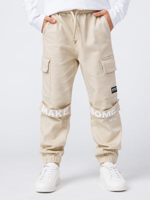 CARGO WOVEN PANTS Beige / 14