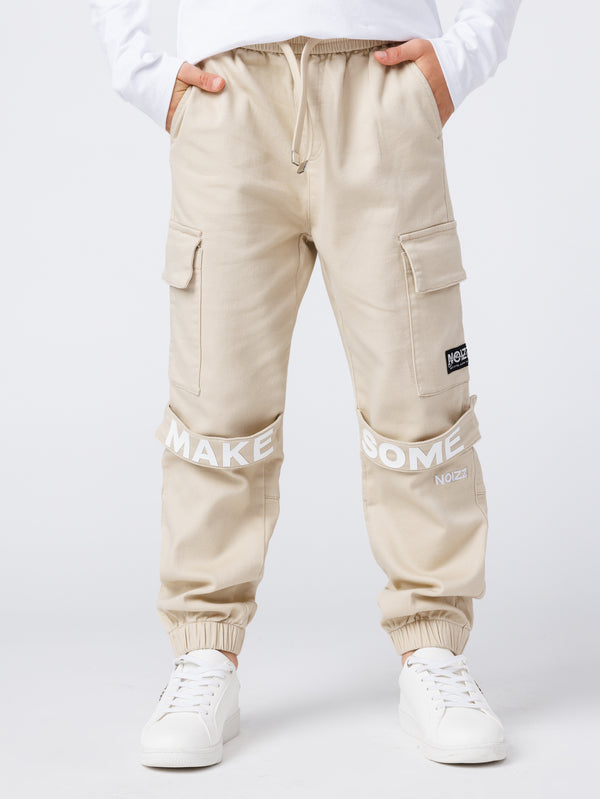 CARGO WOVEN PANTS Beige / 14