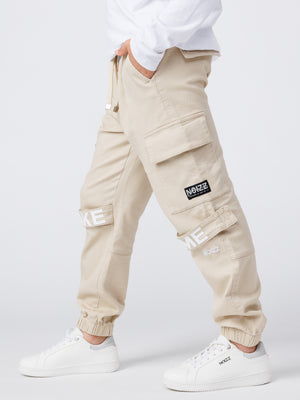 CARGO WOVEN PANTS Beige / 14
