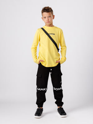 CARGO WOVEN PANTS Black / 14