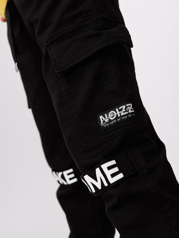 CARGO WOVEN PANTS Black / 14
