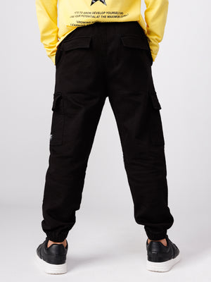 CARGO WOVEN PANTS Black / 14