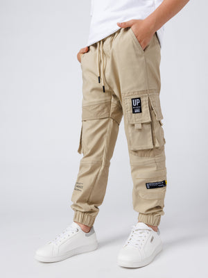 CARGO WOVEN PANTS Beige / 14
