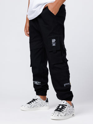 CARGO WOVEN PANTS Black / 14