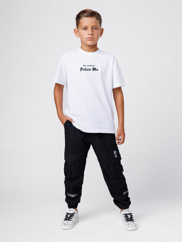 CARGO WOVEN PANTS Black / 14