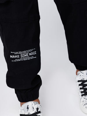 CARGO WOVEN PANTS Black / 14