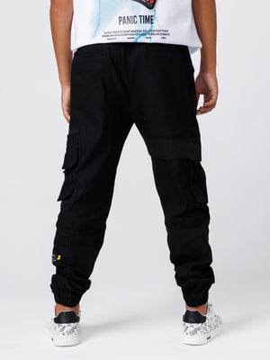 CARGO WOVEN PANTS Black / 14