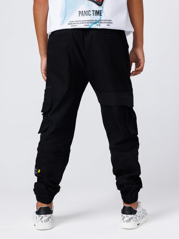 CARGO WOVEN PANTS Black / 14
