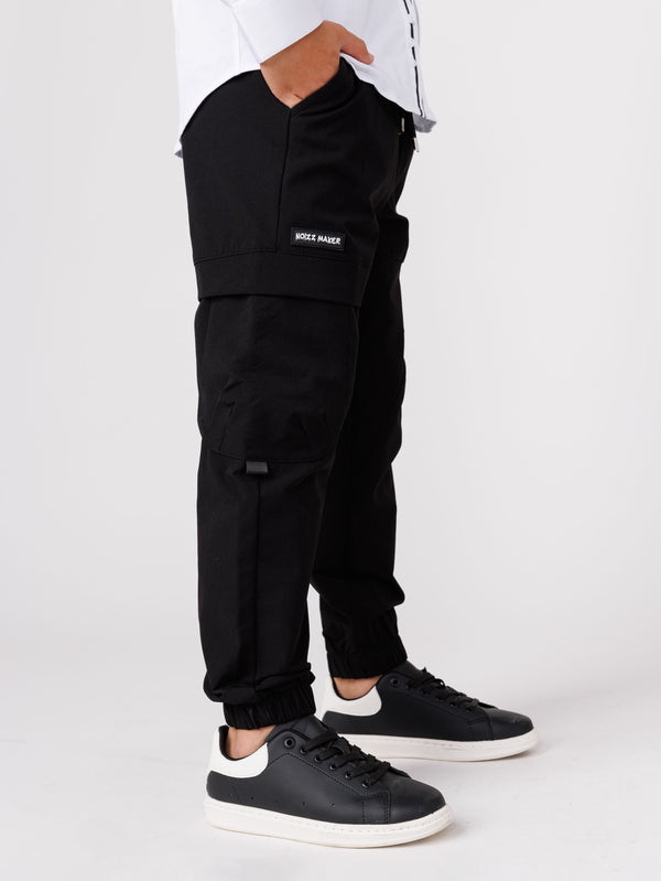 CARGO WOVEN PANTS Black / 14