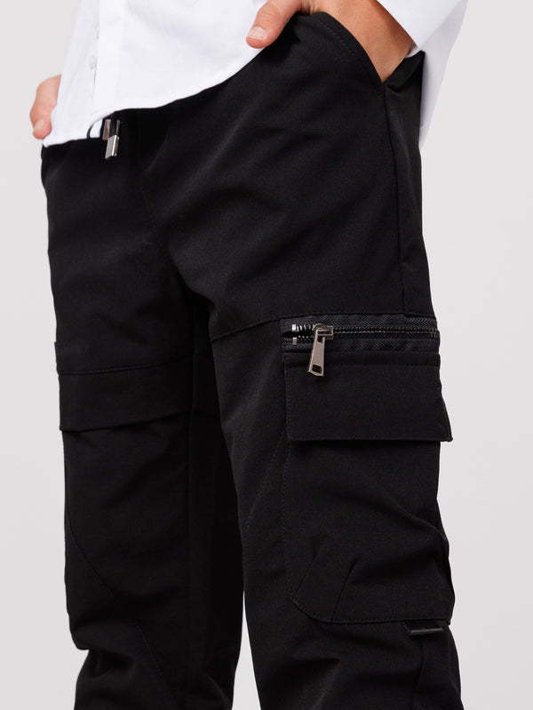 CARGO WOVEN PANTS Black / 14