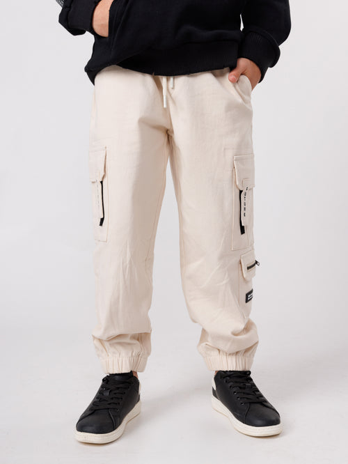 CARGO WOVEN PANTS Beige / 14