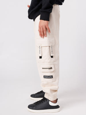CARGO WOVEN PANTS Beige / 14