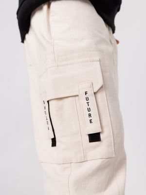 CARGO WOVEN PANTS Beige / 14