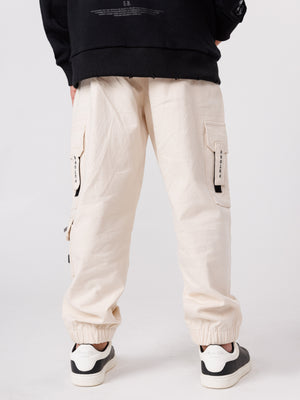 CARGO WOVEN PANTS Beige / 14