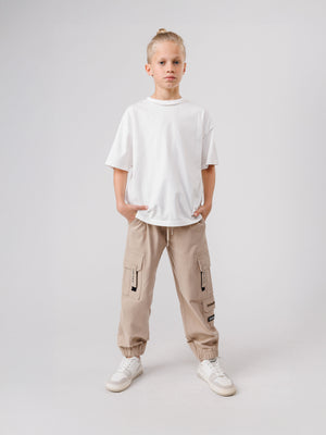 CARGO WOVEN PANTS Khaki / 14