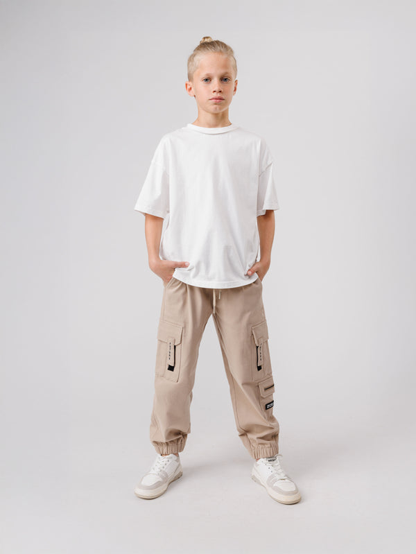 CARGO WOVEN PANTS Khaki / 14