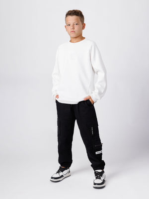 CARGO WOVEN PANTS Black / 14
