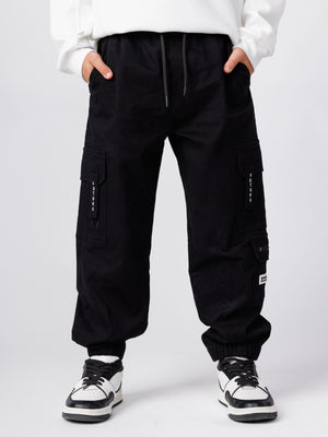 CARGO WOVEN PANTS Black / 14