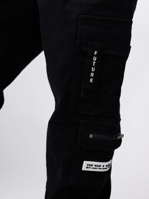 CARGO WOVEN PANTS Black / 14