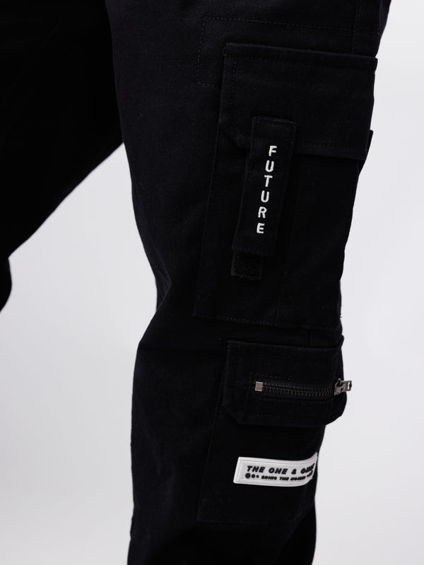 CARGO WOVEN PANTS Black / 14