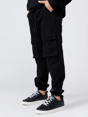 CARGO WOVEN PANTS Black / 14
