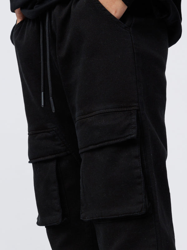 CARGO WOVEN PANTS Black / 14