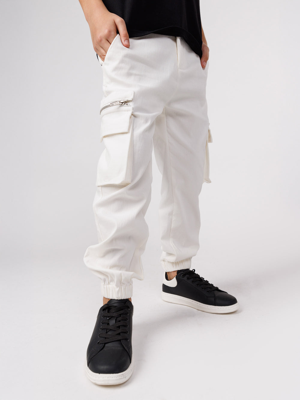 CARGO WOVEN PANTS Cream / 14