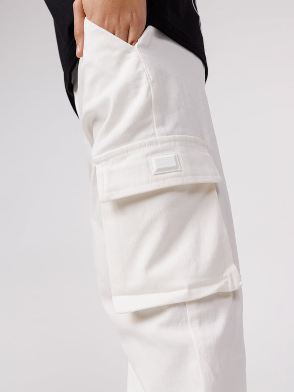 CARGO WOVEN PANTS Cream / 14
