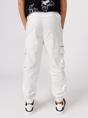 CARGO WOVEN PANTS Cream / 14