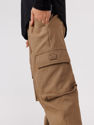 CARGO WOVEN PANTS Brown / 14