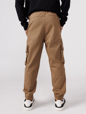 CARGO WOVEN PANTS Brown / 14