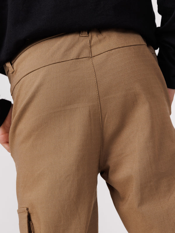 CARGO WOVEN PANTS Brown / 14