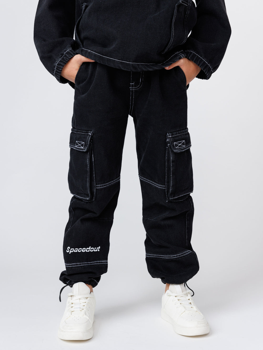 CARGO WOVEN PANTS Black / 14